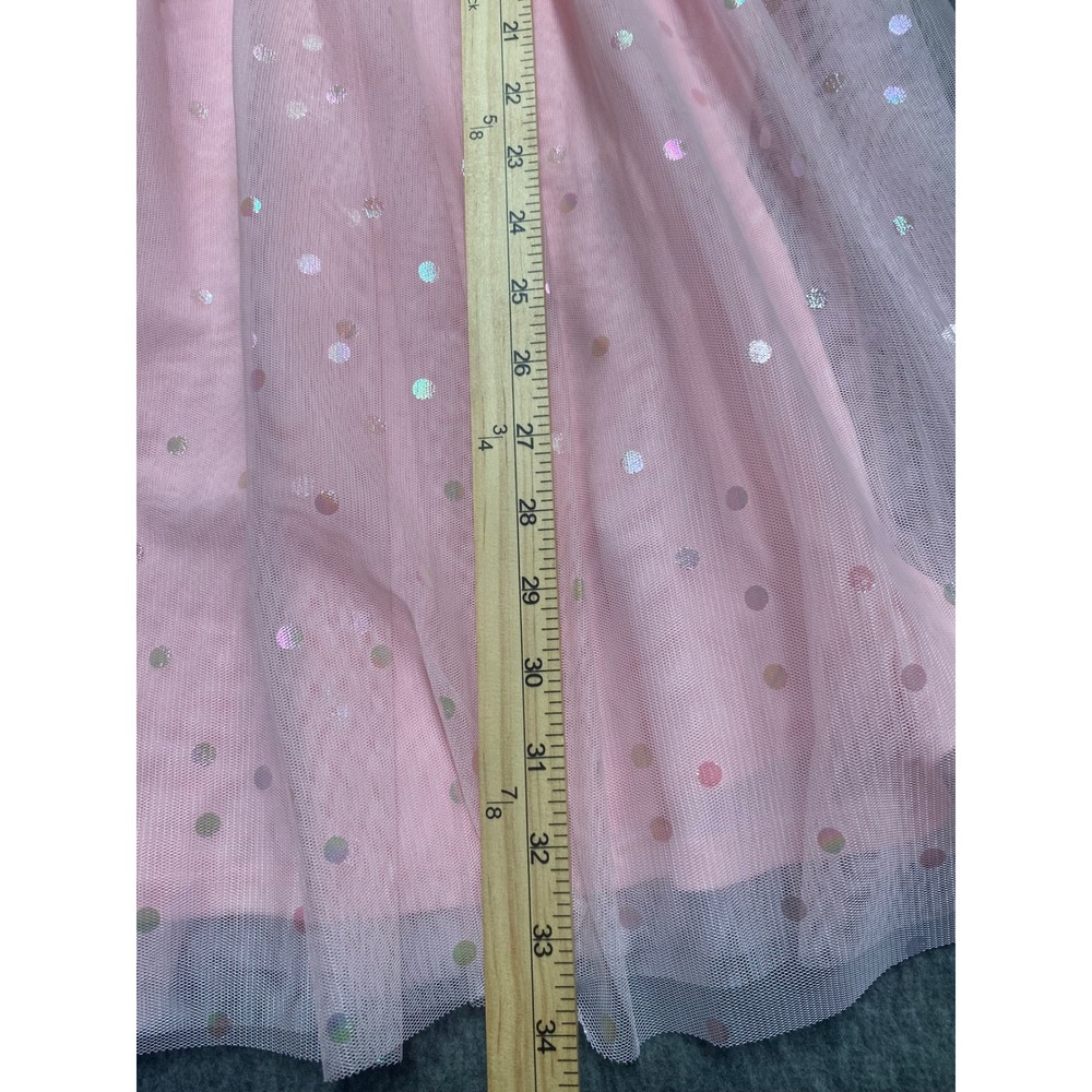 Wonder Nation Girls XL 14-16 Pink Frost Ribbed Tutu Dress Iridescent Polka Dot - Picture 8 of 10